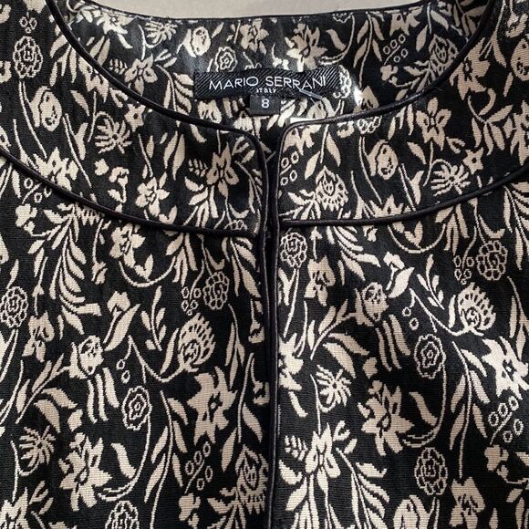 MARIO Serrani Italy Long Floral Print collarless Cardigan Size 8 - Picture 14 of 16